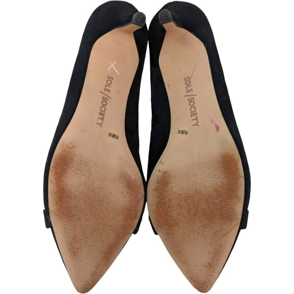 Sole Society Darbia Black Suede Ruffle Pumps, 9.5 M - Picture 9 of 11